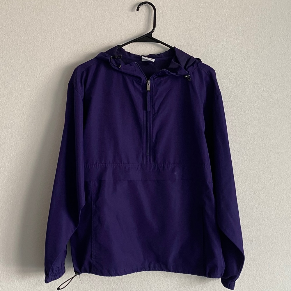 Purple 1/2 zip champion windbreaker